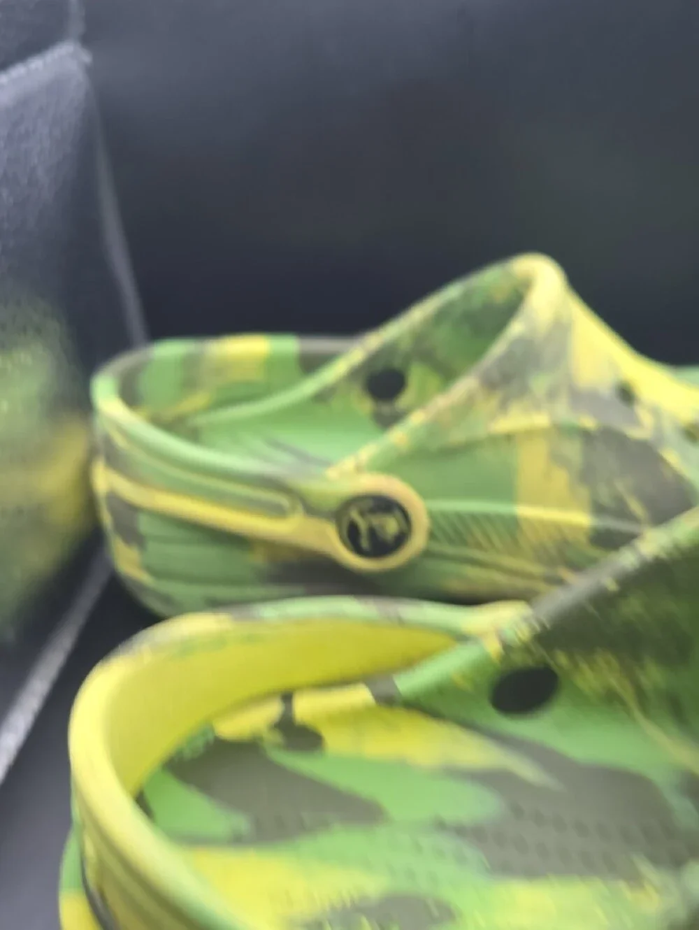 CROCS Kids Yellow and Green Camo Classic Clog